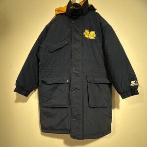 Michigan Wolverines Starter hooded parka coat jacket size 2XL vintage 90's RARE